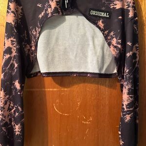 Original Black and Pink Tie-Dye Crop Top